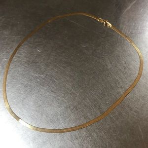 Herringbone 14k Italy gold necklace